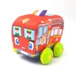 Soft Vehicles Pullback Car - Baby Cartoon Cloth Car - 1PC Assorted Design - Image 3