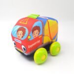 Soft Vehicles Pullback Car - Baby Cartoon Cloth Car - 1PC Assorted Design - Image 4