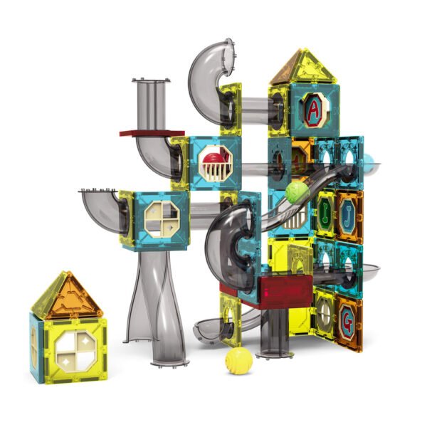 Colorful Magnetic Slideway Blocks - 122pcs
