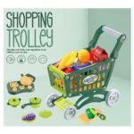 Play and Learn Shopping Trolley Set - 51-Piece Accessories - Simulate Real Fruits and Vegetables - for Ages 3 and Up