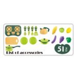 Play and Learn Shopping Trolley Set - 51-Piece Accessories - Simulate Real Fruits and Vegetables - for Ages 3 and Up - Image 2