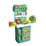 4-in-1 Supermarket Trolley Case – Pretend Play Shopping Set for Kids – Mobile Suitcase Design - Image 2