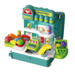 4-in-1 Supermarket Trolley Case – Pretend Play Shopping Set for Kids – Mobile Suitcase Design - Image 3