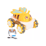 1:36 2.4G Anti-frequency Nine Pass Light Vinyl Cartoon Side-shift Stunt Car Yellow Color - 1PC Style May Vary - Image 2