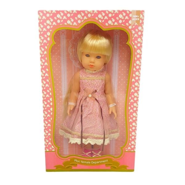 Baby So Lovely - 17-Inch Upright Silicone Doll for Girls - Polka Dots Dress