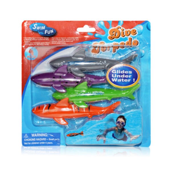 4 Shark Dive Toys - Glides Underwater