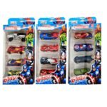 4 Set Assorted Character Avengers Glide Alloy Cars - 8CM Road Racing Cars - Suitable for Ages 3+