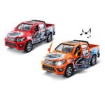 1:32 Graffiti Toyota pickup alloy pullback open 2 door car with light music (Assorted Colors)