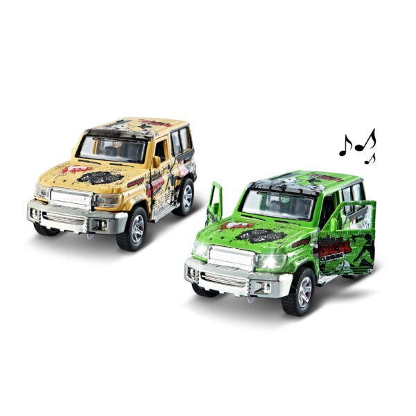 1:32 Graffiti Toyota Jeep alloy pull-back door opener with light music (Assorted Colors)