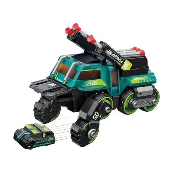 1:24 Diecast Ejection 3 IN 1 Chariot with Gun, Light & Music - Assorted Colors