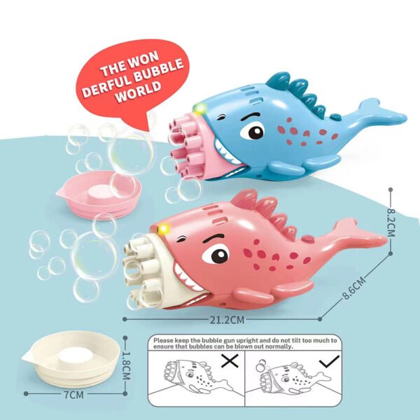 Little Mosasaur Bubble Gun - The Wonderful Bubble World for 3+ - Assorted Color