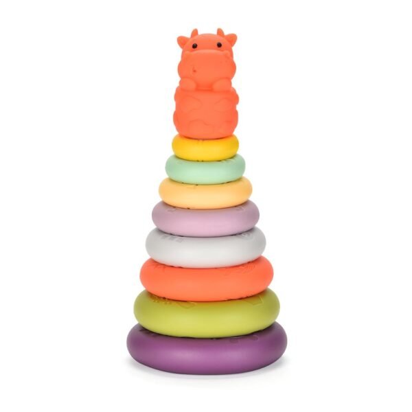 Educational Multicolored Stacking Plastic Rings Tower Set