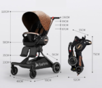 Barbne Baby Stroller V10 - Brown - Image 3