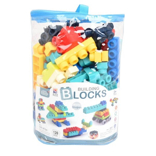 120-Piece Soft Building Blocks: Creative Fun for Ages 3+ - Blue