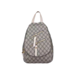 Leather Stylish Zipper Backpack – Premium Monogram Design, Spacious & Secure for Travel, Work & Daily Use - Image 4