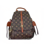 Leather Stylish Backpack | Elegant Monogram Design | Spacious, Durable & Fashionable - Image 6