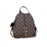 Leather Stylish Backpack | Elegant Monogram Design | Spacious, Durable & Fashionable - Image 3