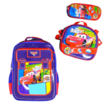 16 inch - Colorful Cartoon Cars Backpack Set - Image 3