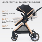 Kidilo - 2 in 1 Baby Stroller, Convertible Bassinet Pushchair - Image 5