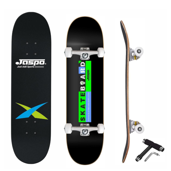 Jaspo Skull Rider Skateboard - Complete Fully Assembled 7 Layer Canadian Maple Skateboard (6+ Years)