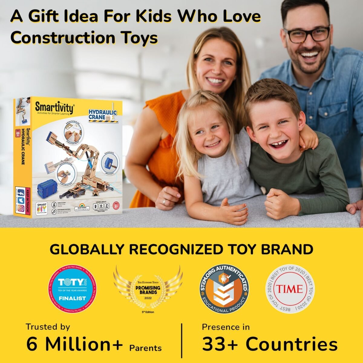 SMARTIVITY Hydraulic Crane STEM Kit | Build Your Own Working Crane for Kids Ages 6+ | Learn Hydraulics Through Play - Image 6