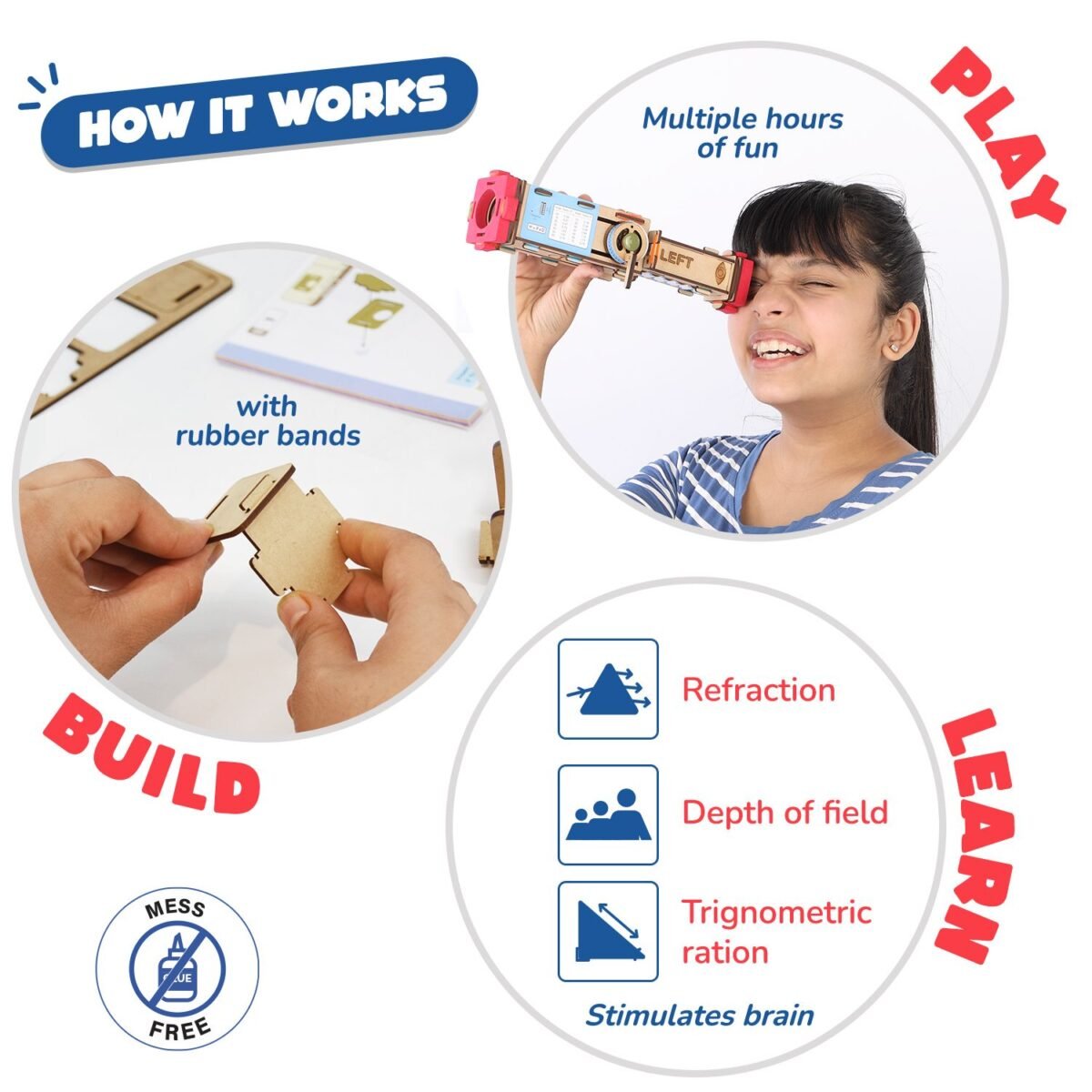 SMARTIVITY Pirate's Telescope DIY STEM Kit | Build-Your-Own Collapsible Telescope for Kids Ages 6+ | 8x Magnification - Image 2