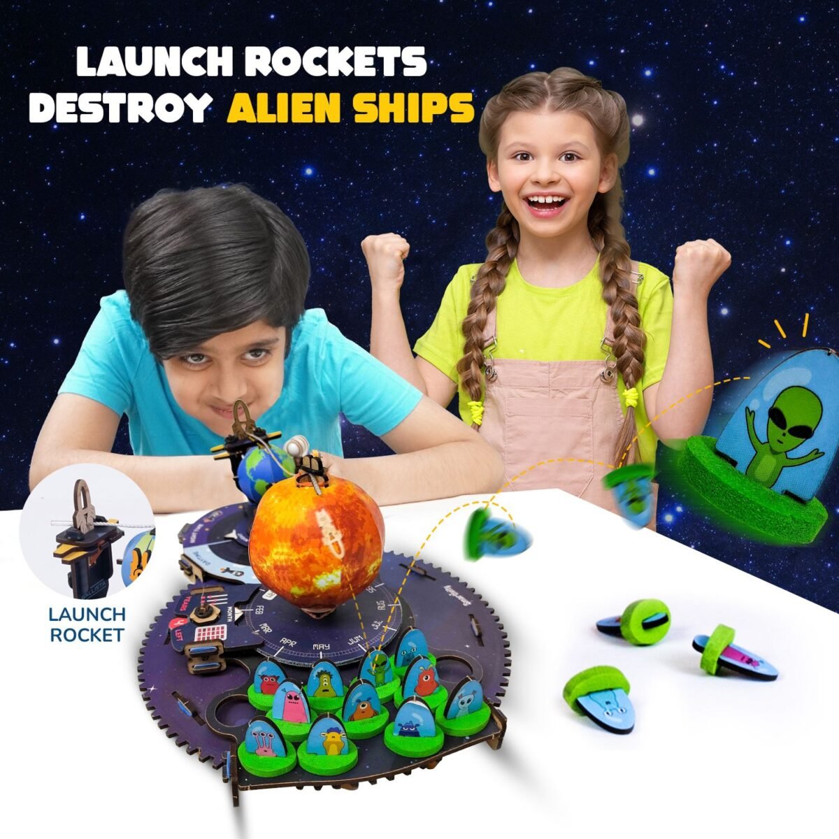 SMARTIVITY Earth, Sun, Moon STEM Kit | Build a Solar System Model with Alien Blaster Game for Kids Ages 6+ - Image 3