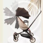 Baobaohao V18 Foldable Trolley Stroller – Caramel Milk Tea | 360° Rotating Seat, UV Sunshade - Image 5