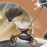 Baobaohao V18 Foldable Trolley Stroller – Caramel Milk Tea | 360° Rotating Seat, UV Sunshade - Image 7