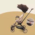 Baobaohao V18 Foldable Trolley Stroller – Caramel Milk Tea | 360° Rotating Seat, UV Sunshade - Image 4