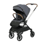 Kidilo Stroller with Bag & Foot Cover (Double-Sided Handle and 360-Degree Wheels) - Dark Grey - Image 2