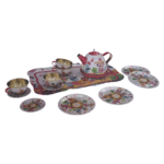 Fun Metallic Teapot Playset – Complete Kids Tea Party Set with Tray, Cups & Plates - Image 2
