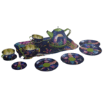 Flamingo Metallic Teapot Playset – Kids Tea Party Set with Tray, Cups & Plates - Image 2
