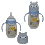 300ml Glass Baby Feeding Bottle with Handle | Bear Design | BPA-Free | Leak-Proof - Image 2