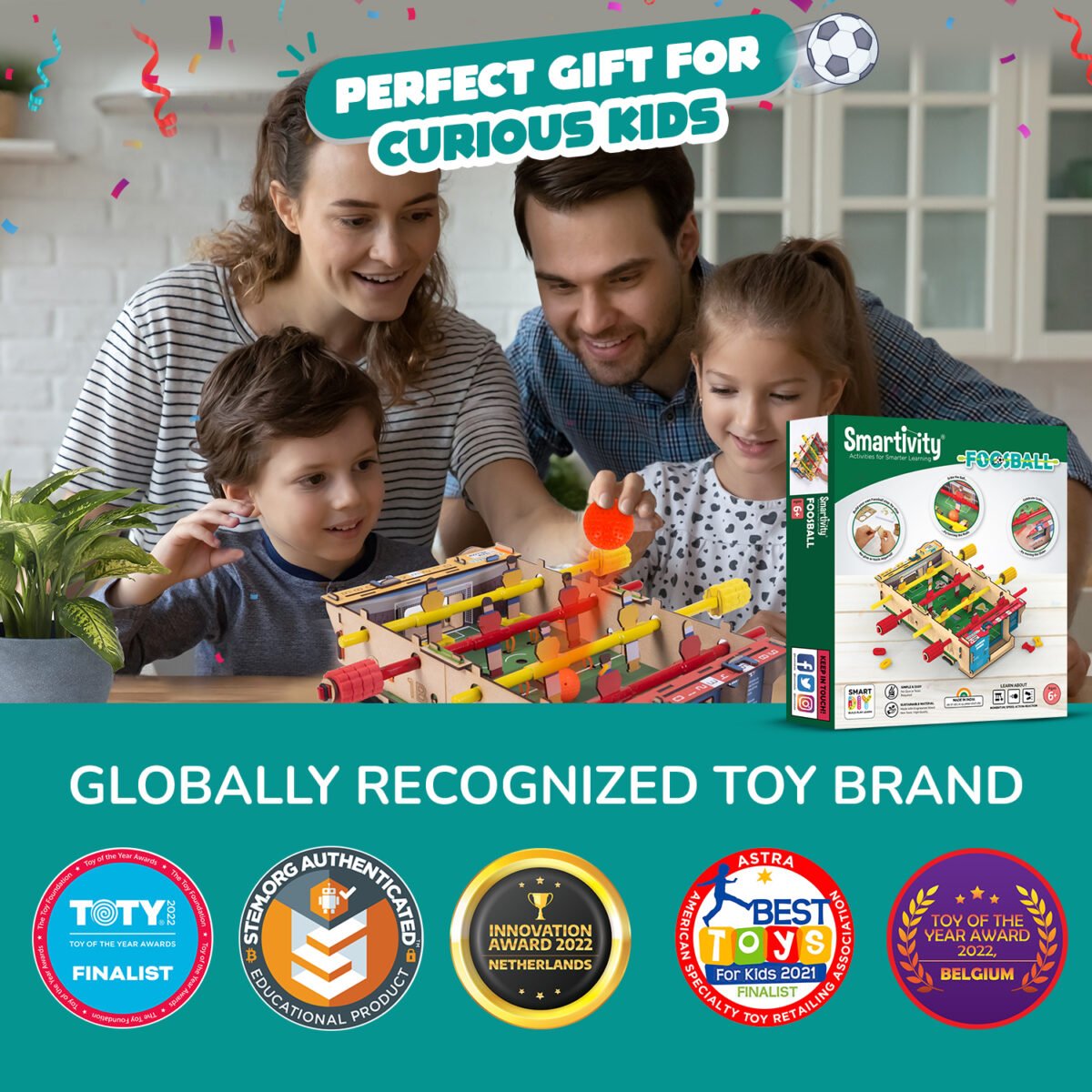 SMARTIVITY Foosball | DIY Tabletop Soccer Kit for Kids Ages 6-14 | STEM Learning, Sustainable Wood, Screen-Free Play - Image 6