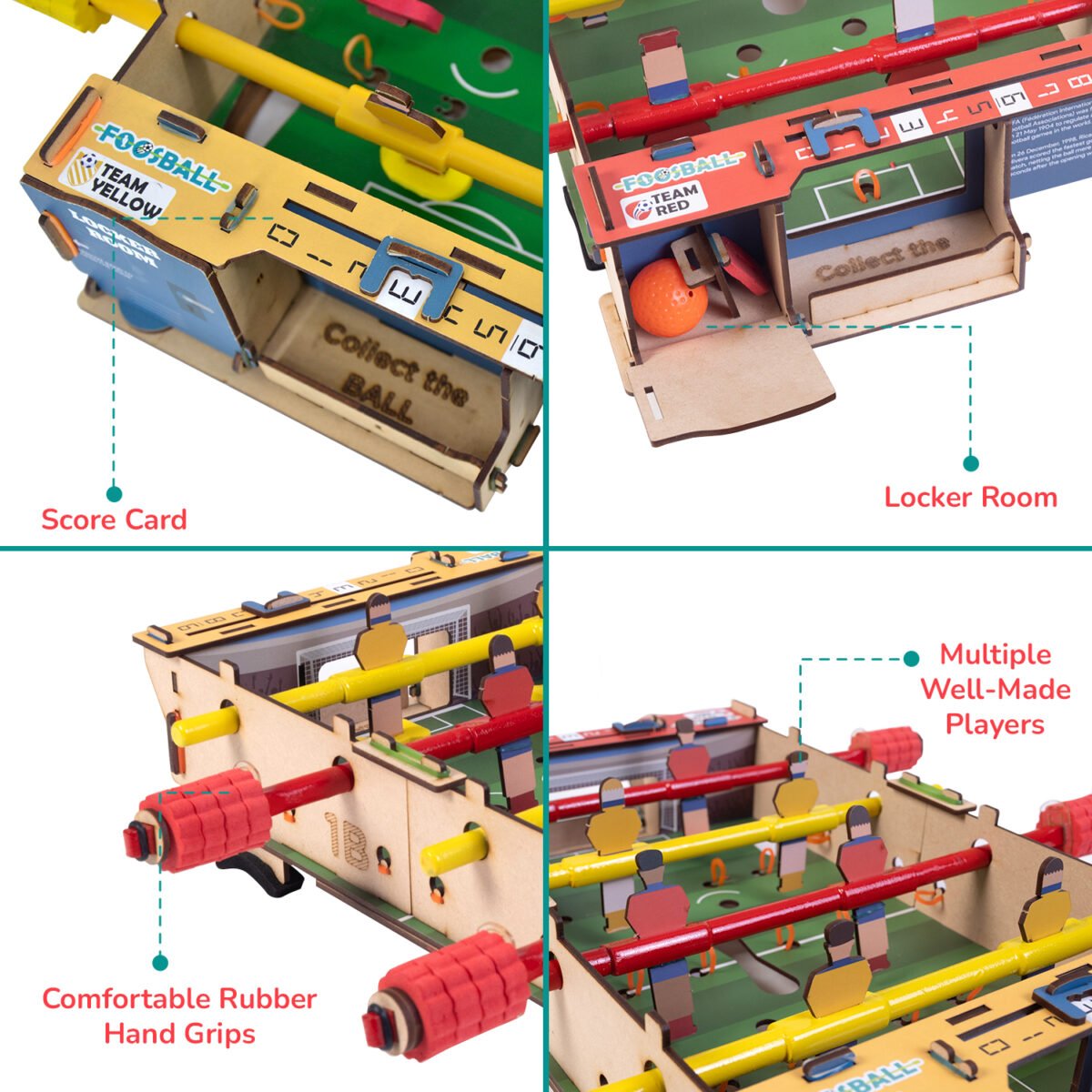 SMARTIVITY Foosball | DIY Tabletop Soccer Kit for Kids Ages 6-14 | STEM Learning, Sustainable Wood, Screen-Free Play - Image 2