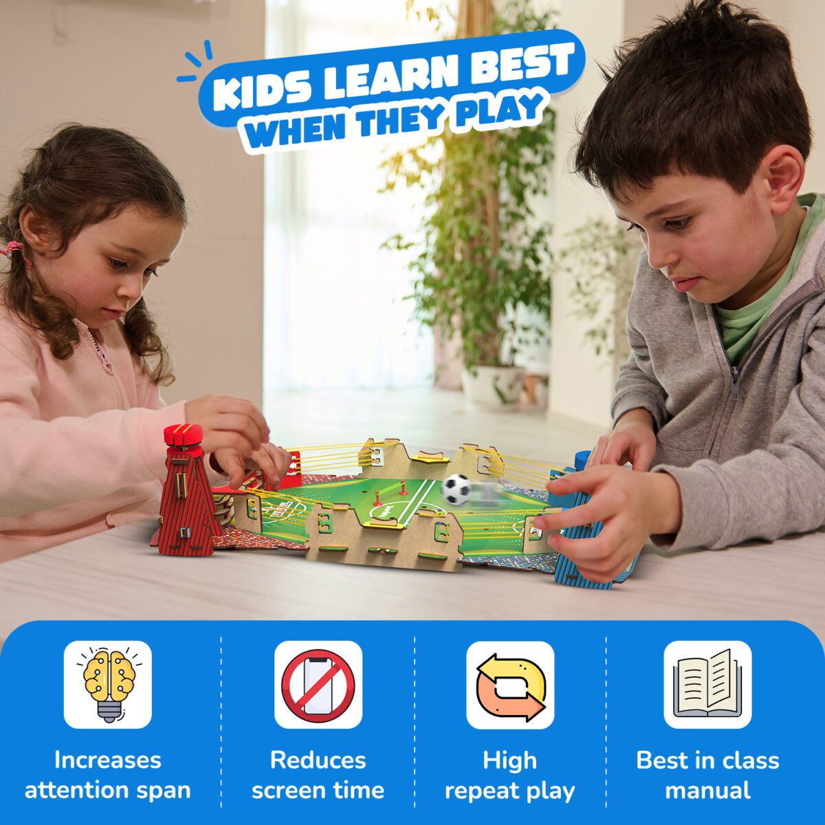 SMARTIVITY Mini Football | DIY Tabletop Soccer Game for Kids Ages 6-14 | STEM Learning | Safe, Eco-Friendly, Screen-Free Play - Image 6
