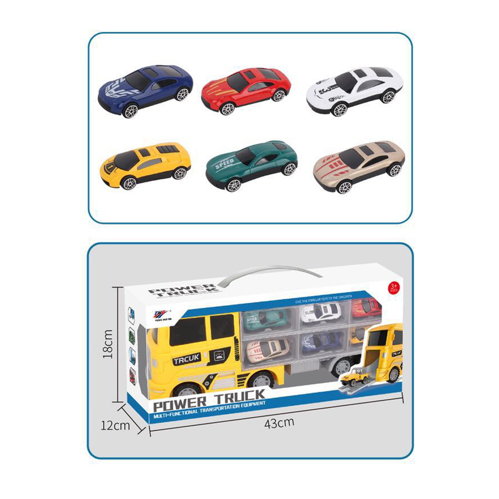 Power Truck Toys Sets, Mini Die-Cast Truck Vehicle Container Car Toy in ...