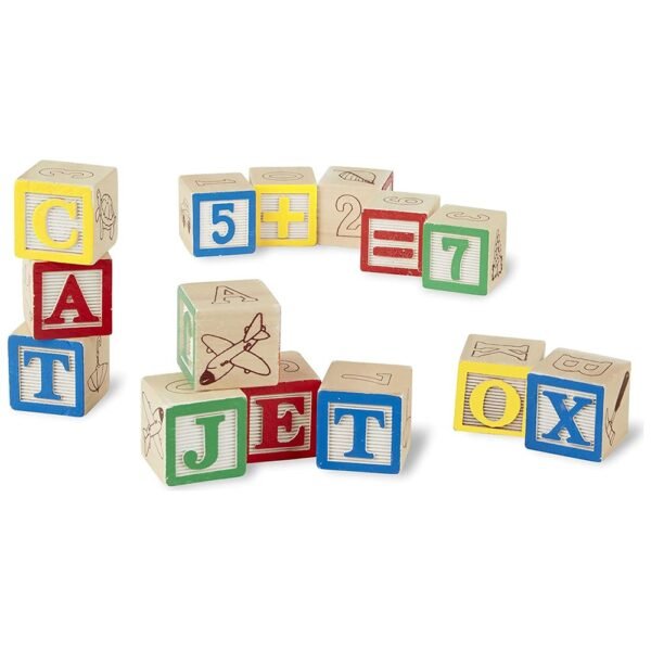 50PCS Digital Printing Blocks - Wooden ABC & 123 Blocks