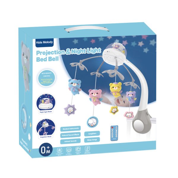 Projection Night Light Baby Bed Bell - Macaron Pink