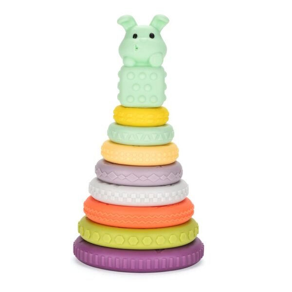 Educational Multicolored Stacking Plastic Rings Tower Set