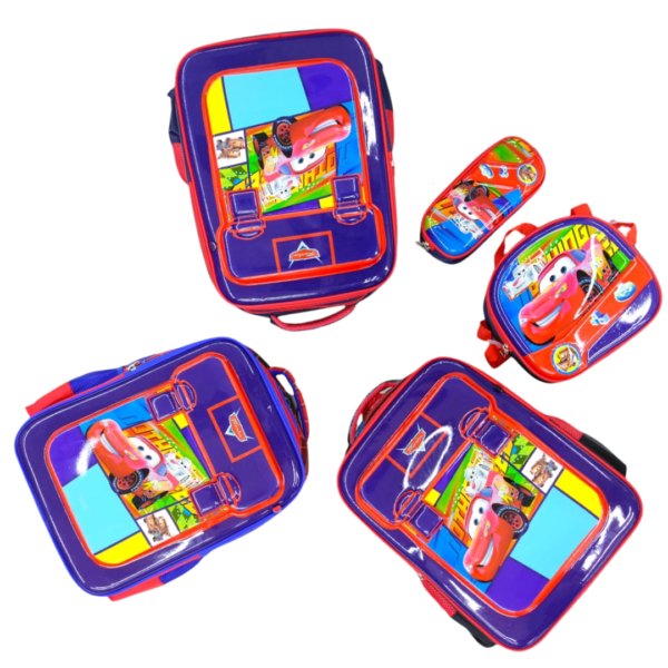 16 inch - Colorful Cartoon Cars Backpack Set
