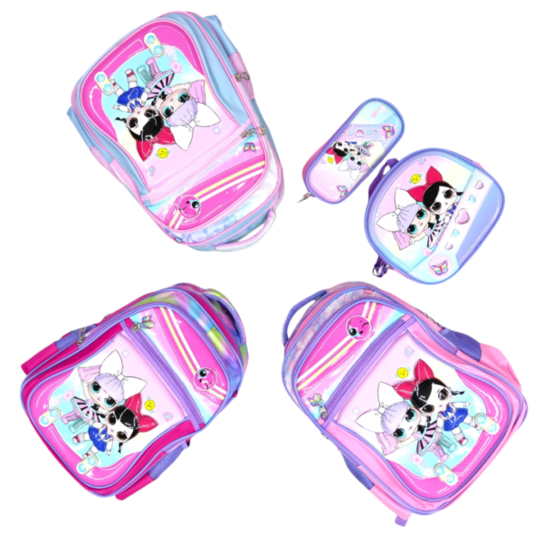 16 inch -  3D Doll Character Backpack Set