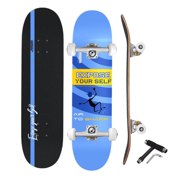 Jaspo Expose Your Self 7 Layer Canadian Maple Professional Grade Concave Deck Skateboard (6+ Years)