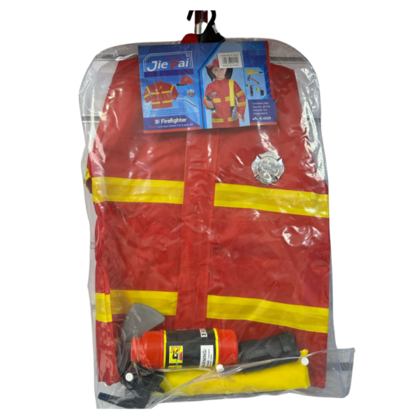 Firefighter Costume Set (Red with Yellow)