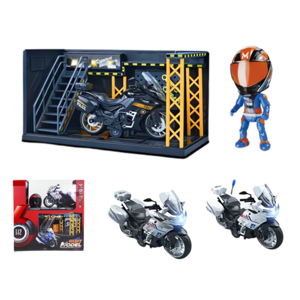 1:22 Die Cast Repair Station Bike Model - Style May Vary