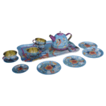 Bird Metallic Teapot Playset – Complete Kids Tea Party Set with Tray, Cups & Plates - Image 2