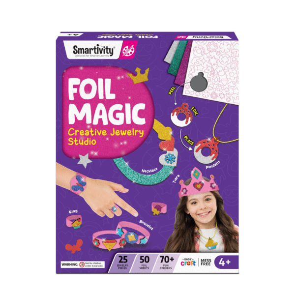 SMARTIVITY Foil Magic - Creative Jewelry Studio | DIY Jewelry Craft Kit for Kids 4+ | Foil Art Rings, Bracelets, Tiaras & More